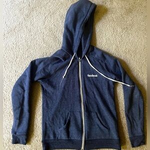 Facebook Techie Sweatshirt Zip-Up Jersey Hoodie | Blue | Medium